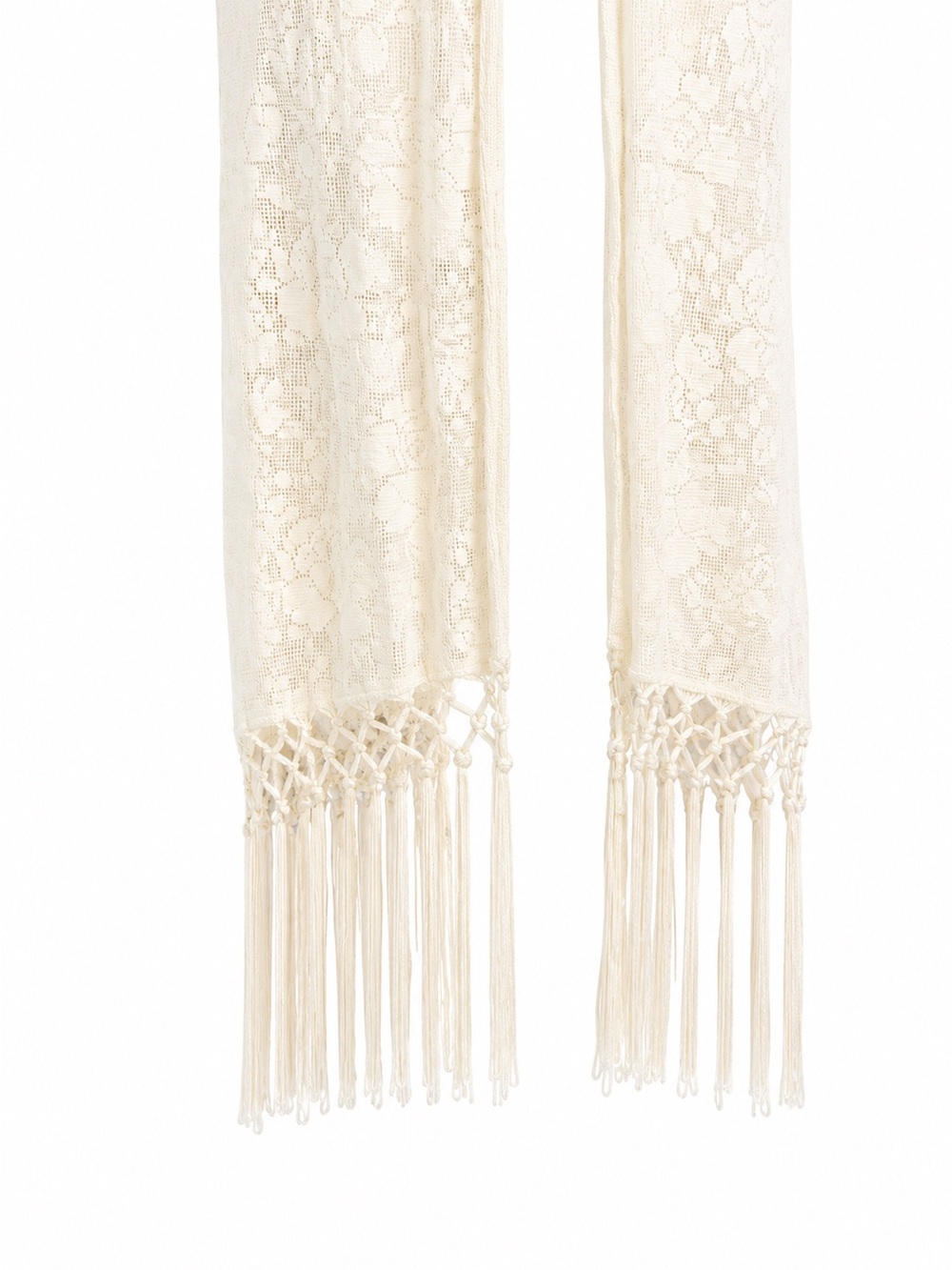 Cato a bohemian floral lace long duster cardigan medium off white fringe - Picture 8 of 12